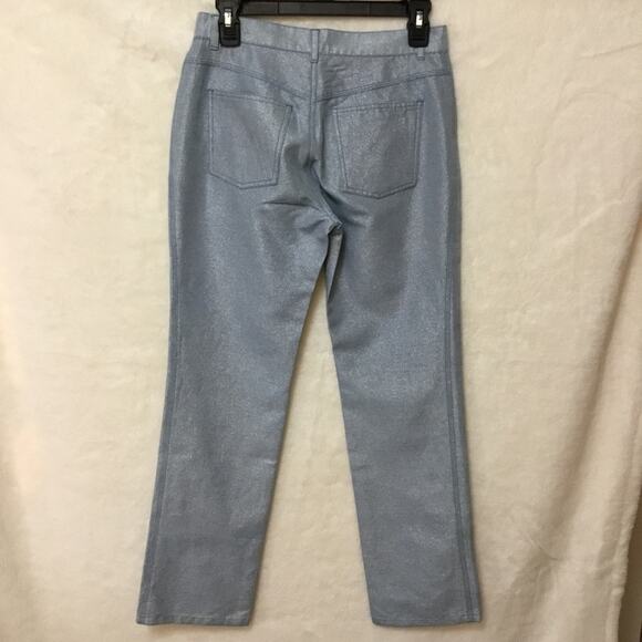 Marc Jacobs Blue Sequined Slim-Fit Jeans - Picture 8 of 10